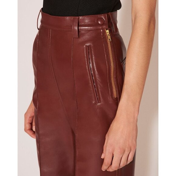 💕NANUSHKA💕 Regenerated Leather Pants - Mahogany Brown Medium M NWT - Picture 5 of 16